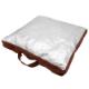 Svejsepude 50x50x8 cm med brun okselæder på én side og aluminiums coatet fiberglas på den anden